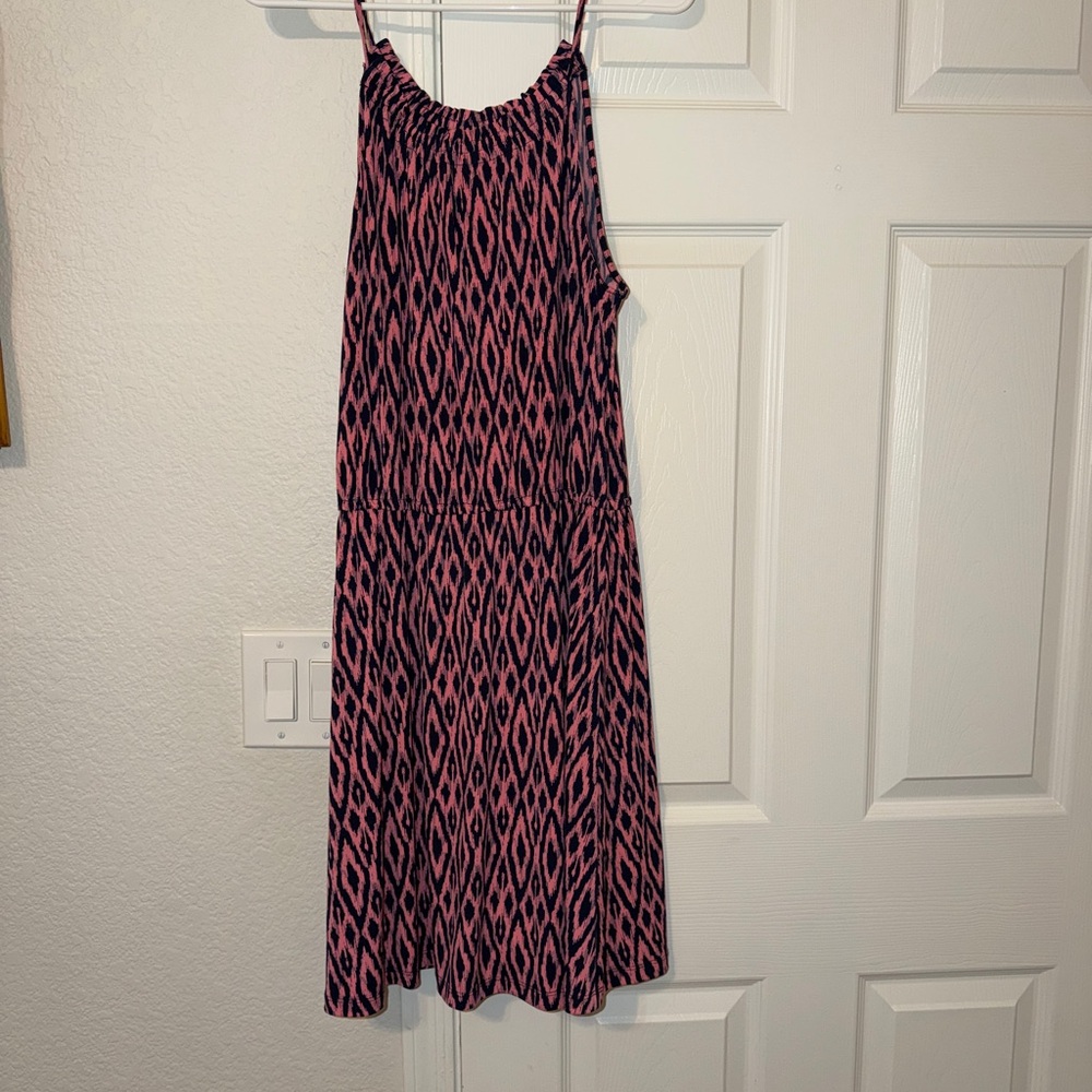Banana Republic Pink and Black Printed Maxi Dress